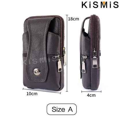 KISMIS Men's Leather Fanny Pack
