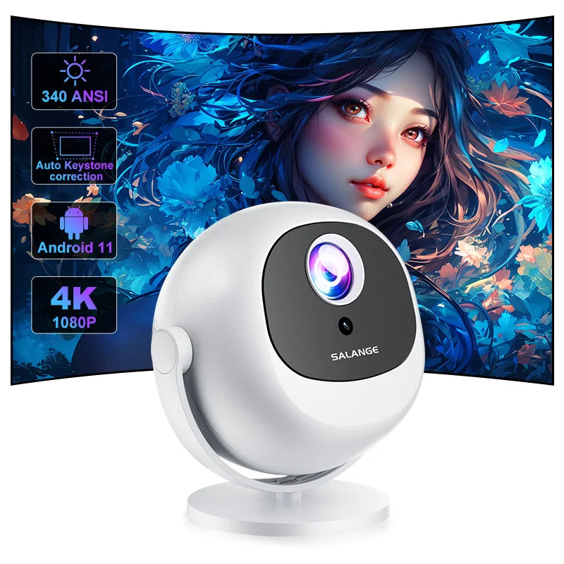 Salange 4K UHD Projector Android 11 with    WIf1 6 and Bluetooth