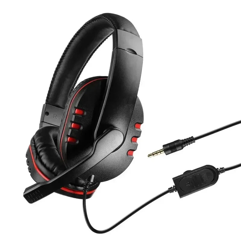 3.5mm Headphones Wired Gaming Headset Earphones For PS4 Play Station 4 Game PC Chat Headset  With Microphone
