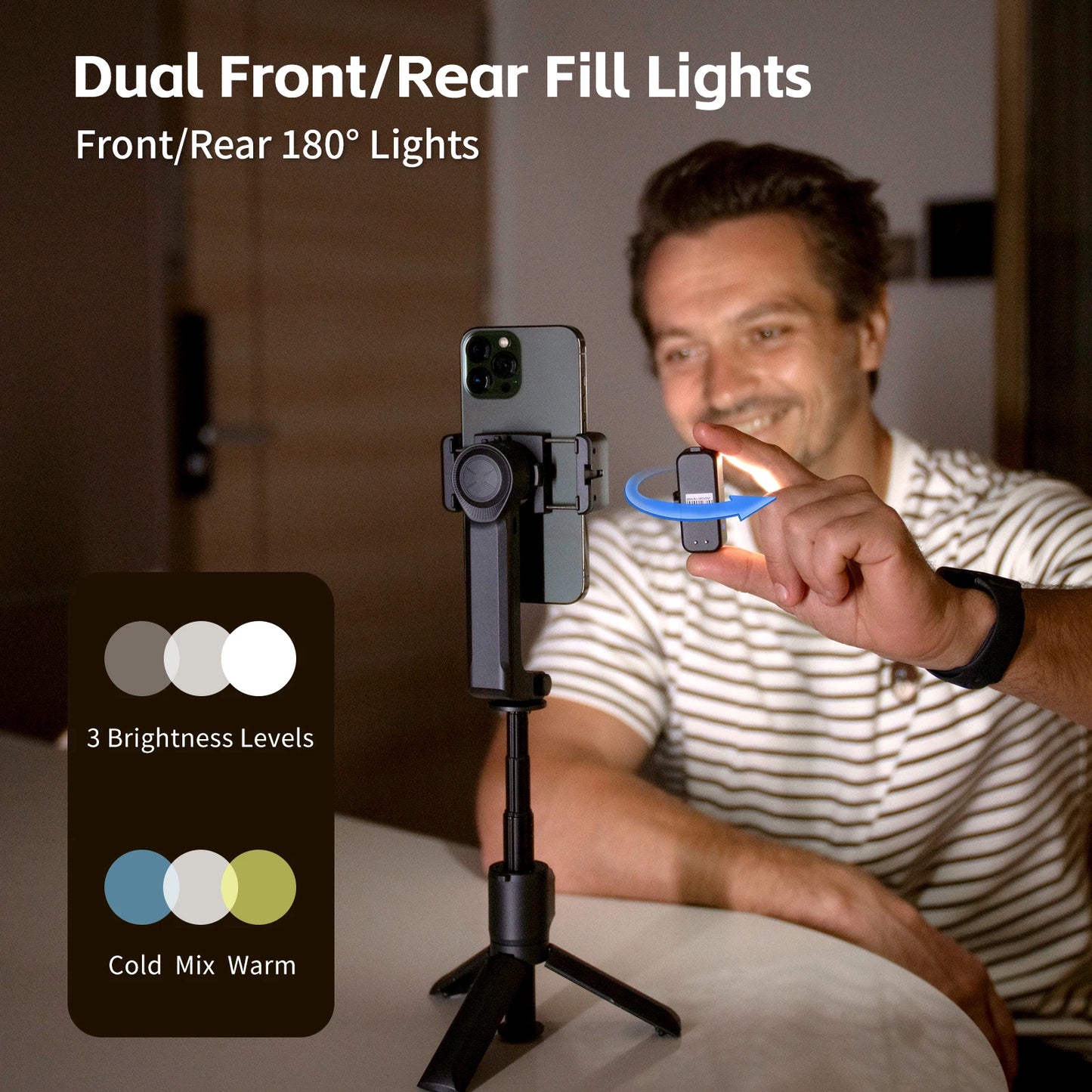 Selfie Stick Foldable Wireless Tripod Gimbal