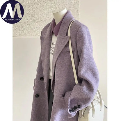 New Elegant Long Sleeves Short Woollen Jacket