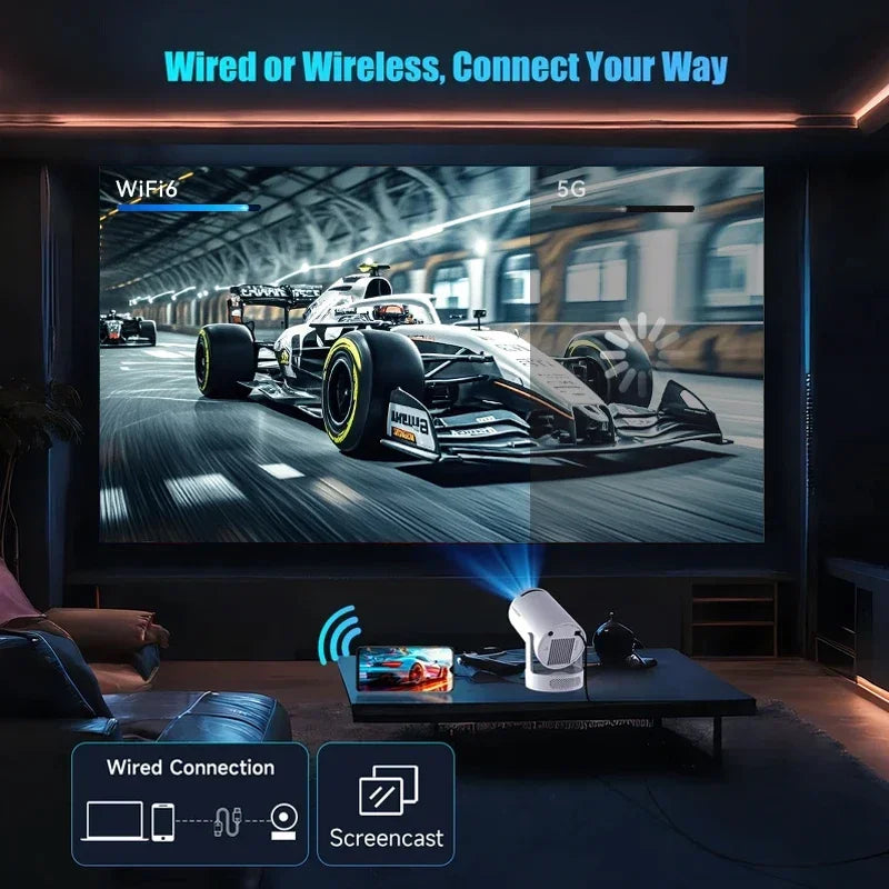 Mini Portable Projector HY300 Ultra HD 4K 720P Android 11