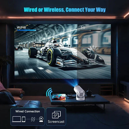 Mini Portable Projector HY300 Ultra HD 4K 720P Android 11