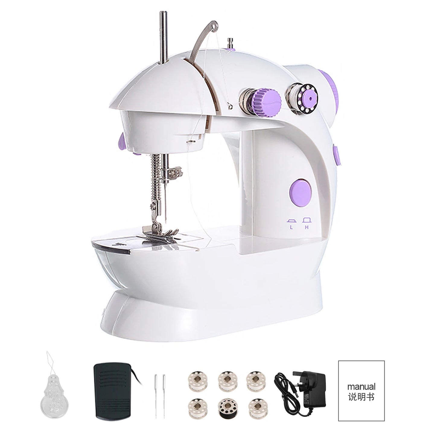 Beginner's Sewing Machine | 2-Speed, Double Thread, with Foot Pedal