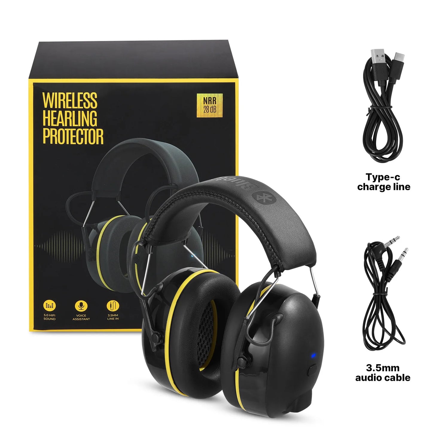 TuneGuard Pro - Bluetooth Earmuffs with Noise Reduction for Music & Safety