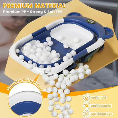 Portable Collapsible Baby Bathtub with Thermometer