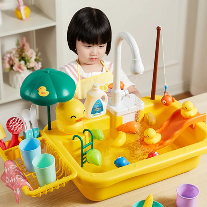 Kids Kitchen Sink Toys Electric Dishwasher