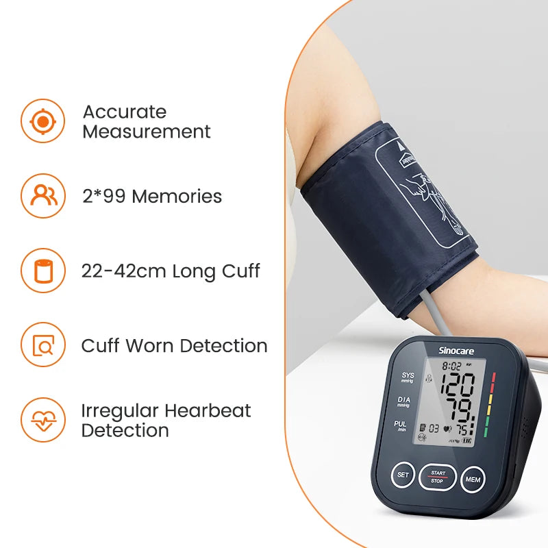 Blood Pressure Monitor, Sinocare ARM-30E