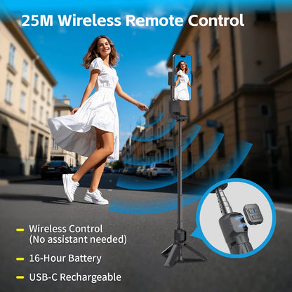 Selfie Stick Foldable Wireless Tripod Gimbal