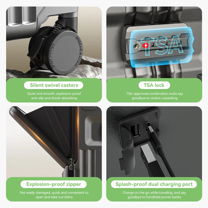 AIWEIN Aluminium Frame Suitcase PC Hard Shell