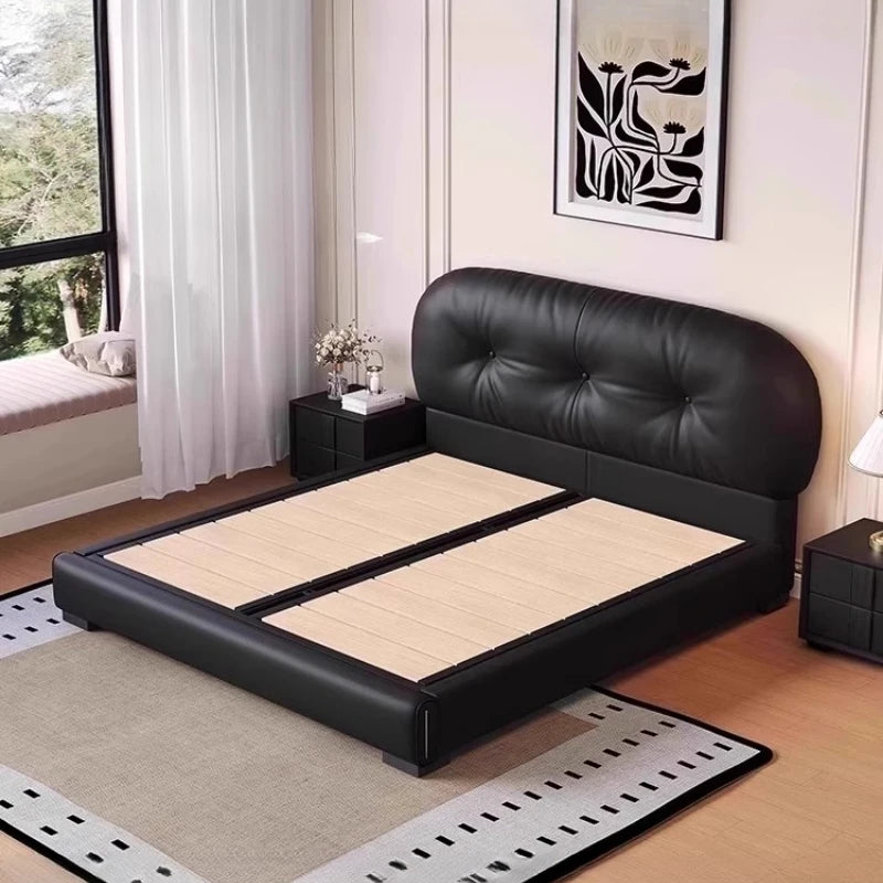 Modern Storage Bed | Cream-Colored Minimalist Design