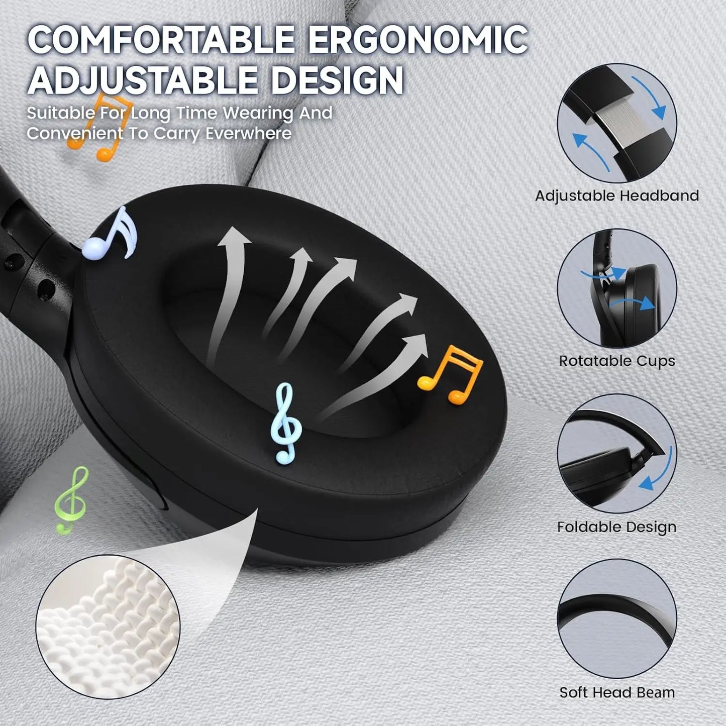 Attack Shark G300 Wireless Headphones | ENC Noise Cancellation for Immersive Sound