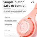 Foldable Kids Headphones - Wireless Bluetooth Over-Ear for Music & Gaming