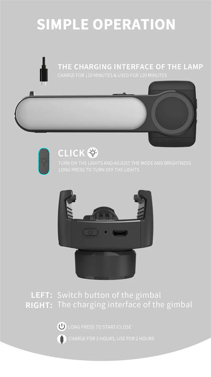 Gimbal Stabilizer For iPhone Android Cell Mobile Phone