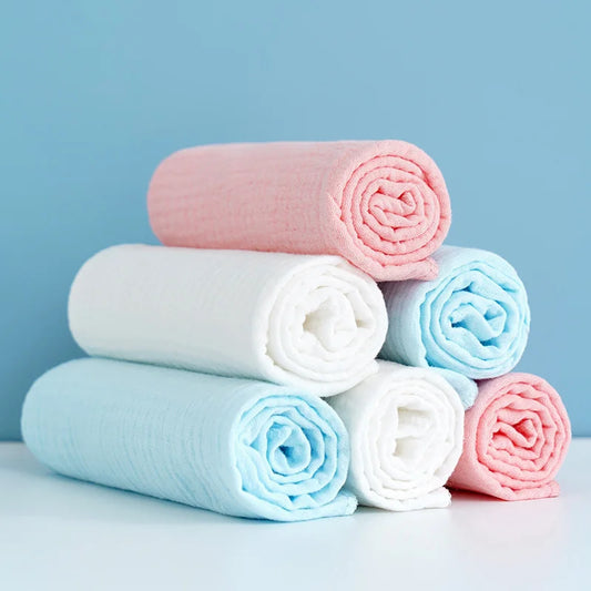 10pcs Reusable Baby Diaper Ecological Cotton Soft Gauze Diapers For Babies Double Layers Newborn Changing Nappies