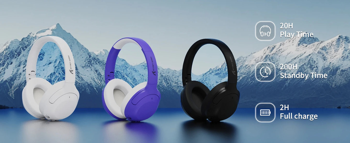 Attack Shark G300 Wireless Headphones | ENC Noise Cancellation for Immersive Sound