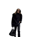Wulend Women's Faux Fur Jacket | Y2K Short Coat with Turn-Down Collar