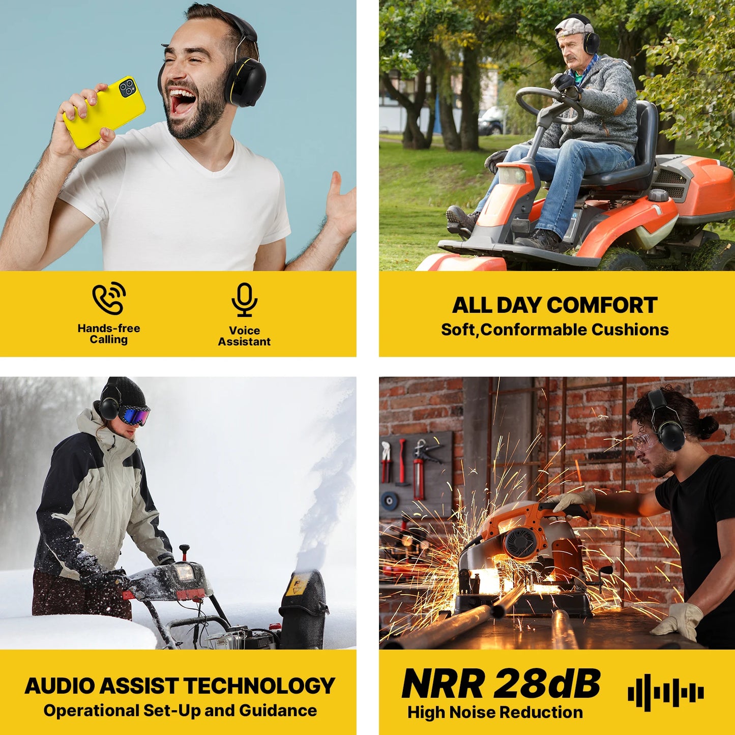 TuneGuard Pro - Bluetooth Earmuffs with Noise Reduction for Music & Safety