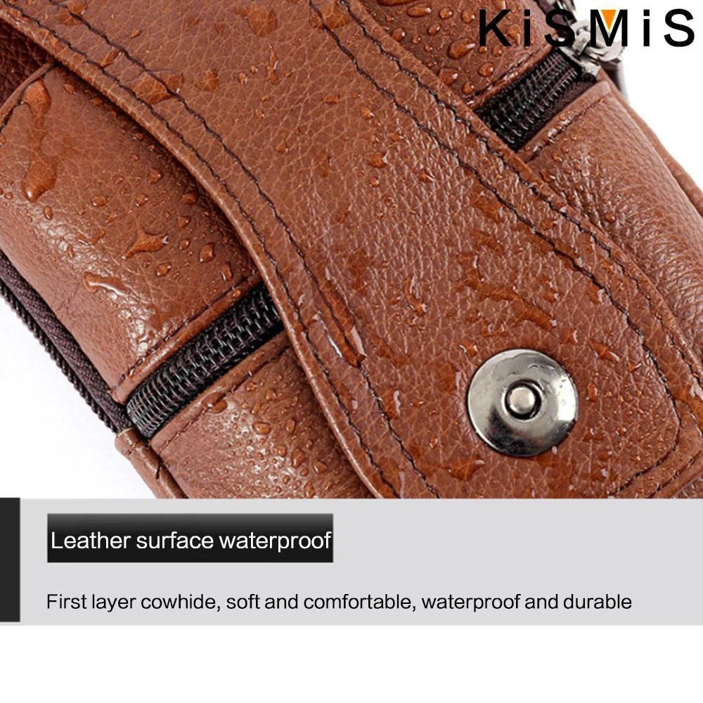 KISMIS Men's Leather Fanny Pack