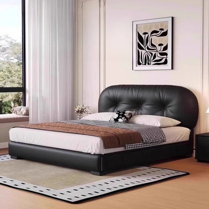 Modern Storage Bed | Cream-Colored Minimalist Design