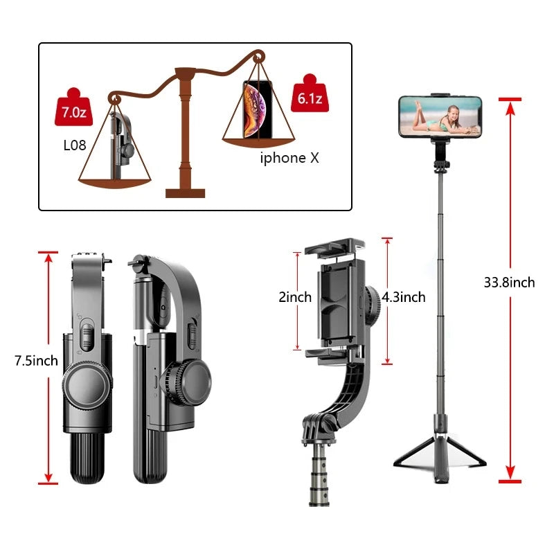 Gimbal Stabilizer For iPhone Android Cell Mobile Phone