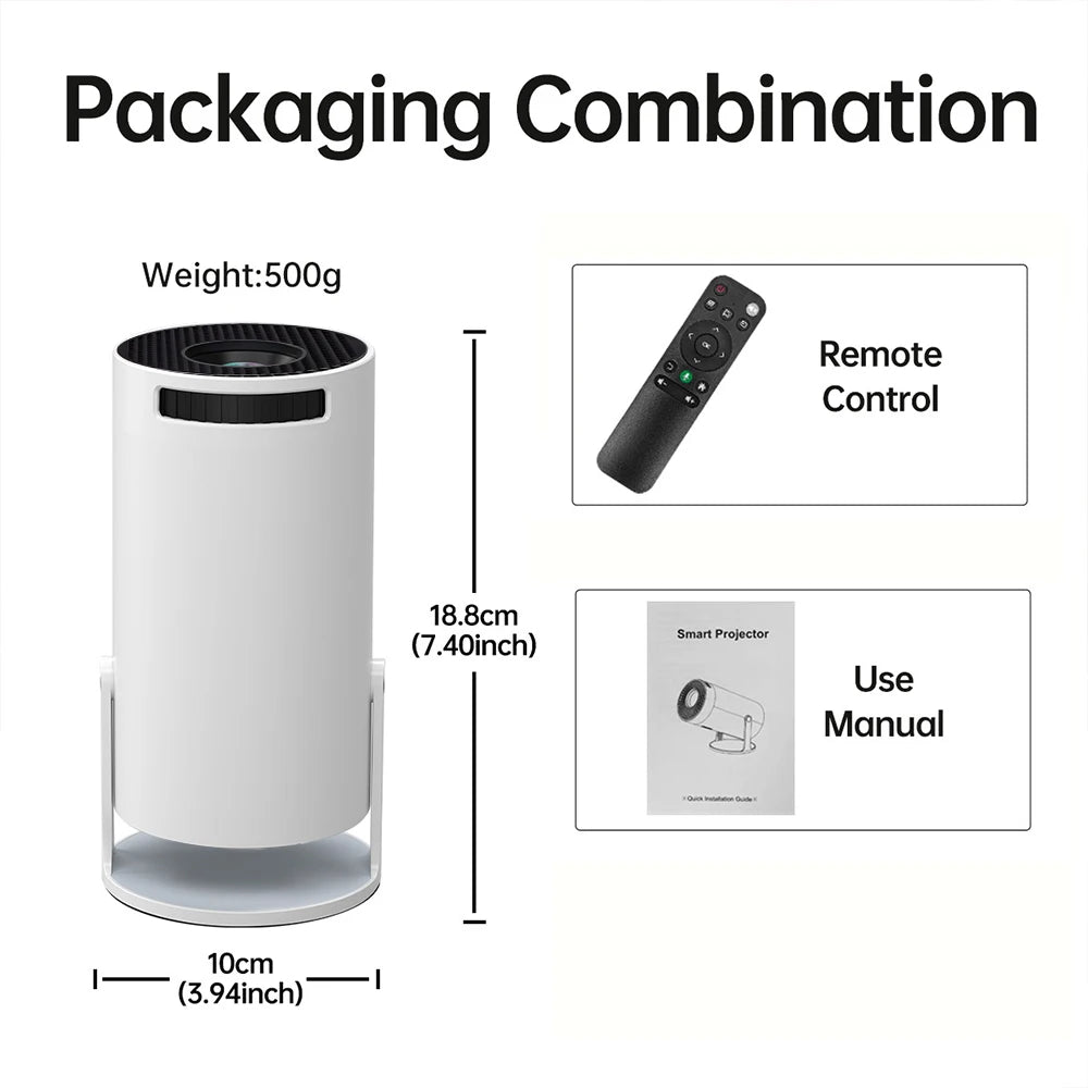 GerTong Go-Anywhere Movie Projector: 1080P & 200 ANSI Brightness