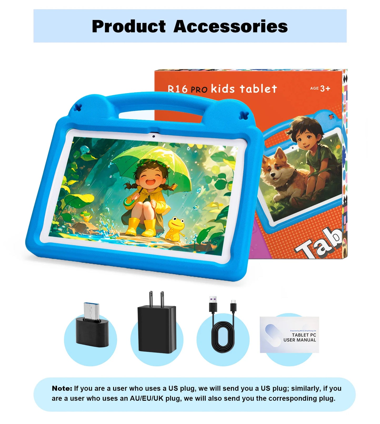 ANRY 2025 Kids Tablet Android 15 10.1 Inch A523 2.0GHZ 8GB