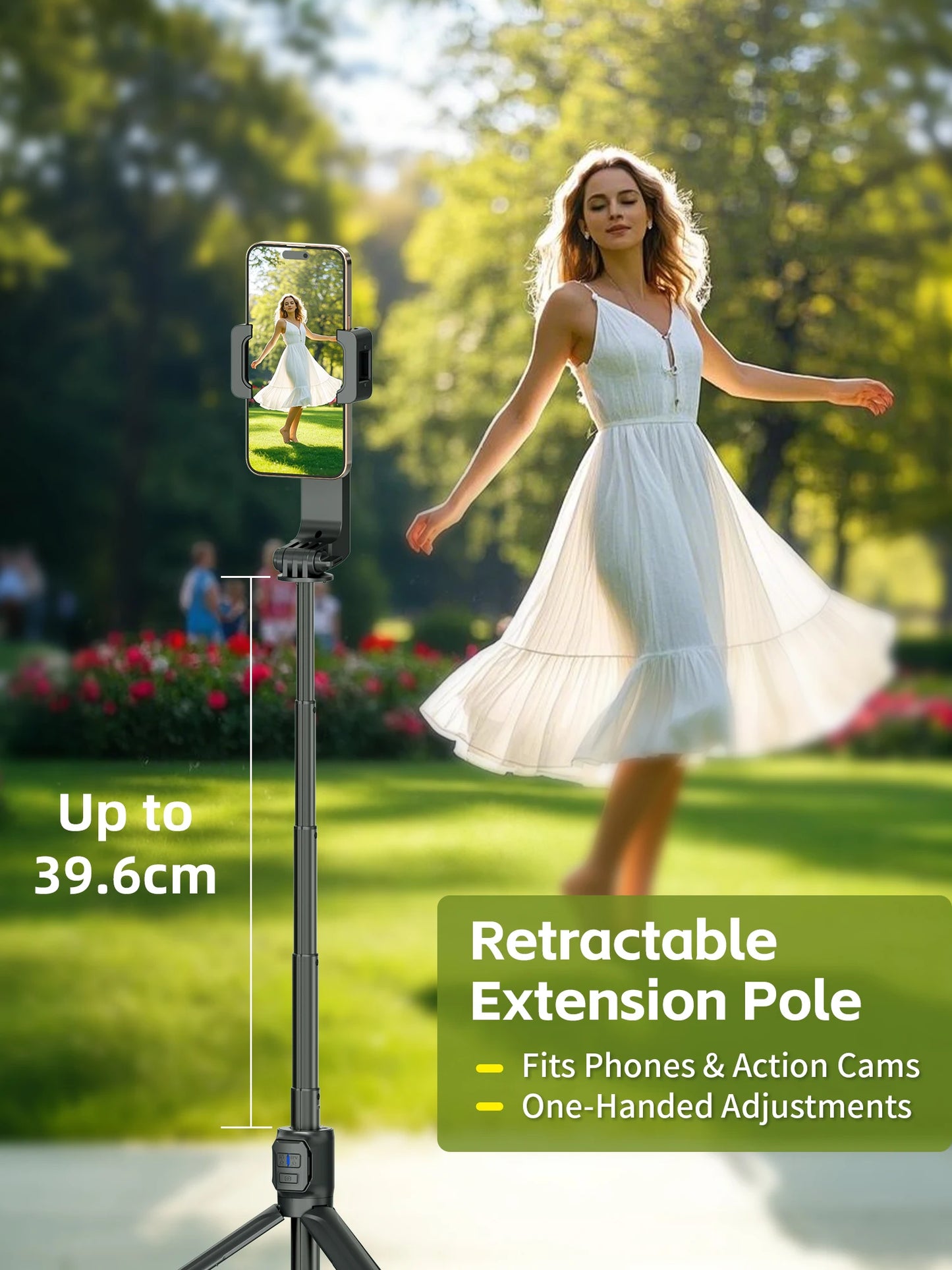 Selfie Stick Foldable Wireless Tripod Gimbal