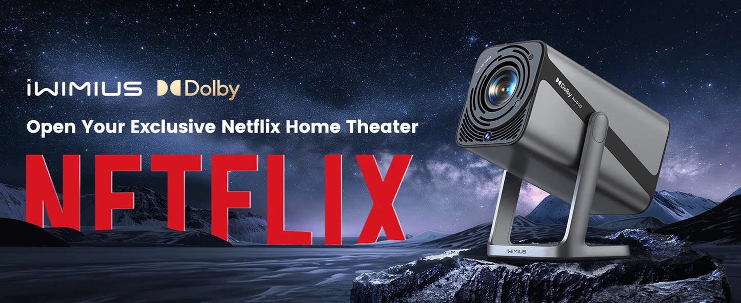 IWIMIUS 4K Projector Netflix Officially 800ANSI Native 1080P