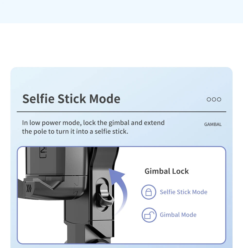 Selfie Stick Phone Gimbal Stabilizer For iPhone Android