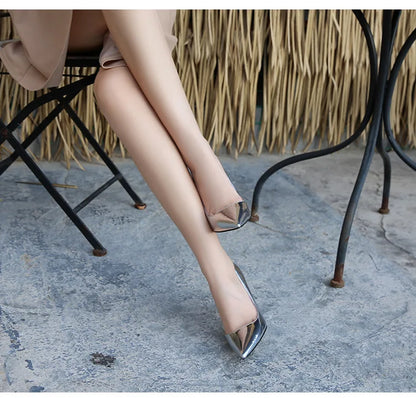 MAIERNISI Women's Elegant High Heel Pumps - 12cm Gold Pointed Toe Stilettos