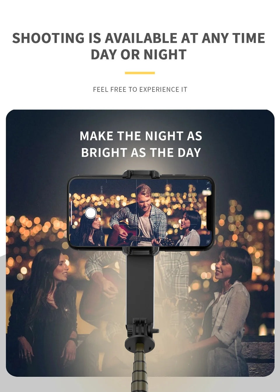 Gimbal Stabilizer For iPhone Android Cell Mobile Phone