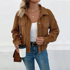 Women's Open-Front Coat | Y2K Elegant Style with Turn-Down Collar & Loose Fit