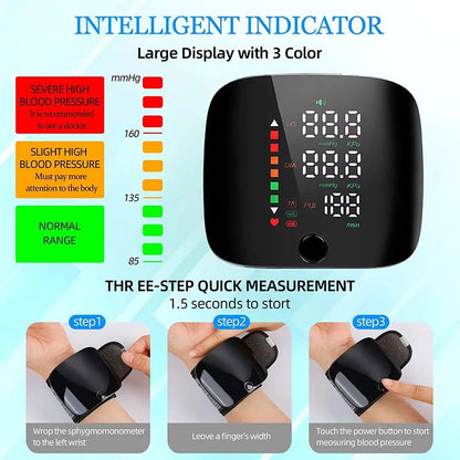 New Touch Screen LED Rechargeable Wrist Blood Pressure Monitor