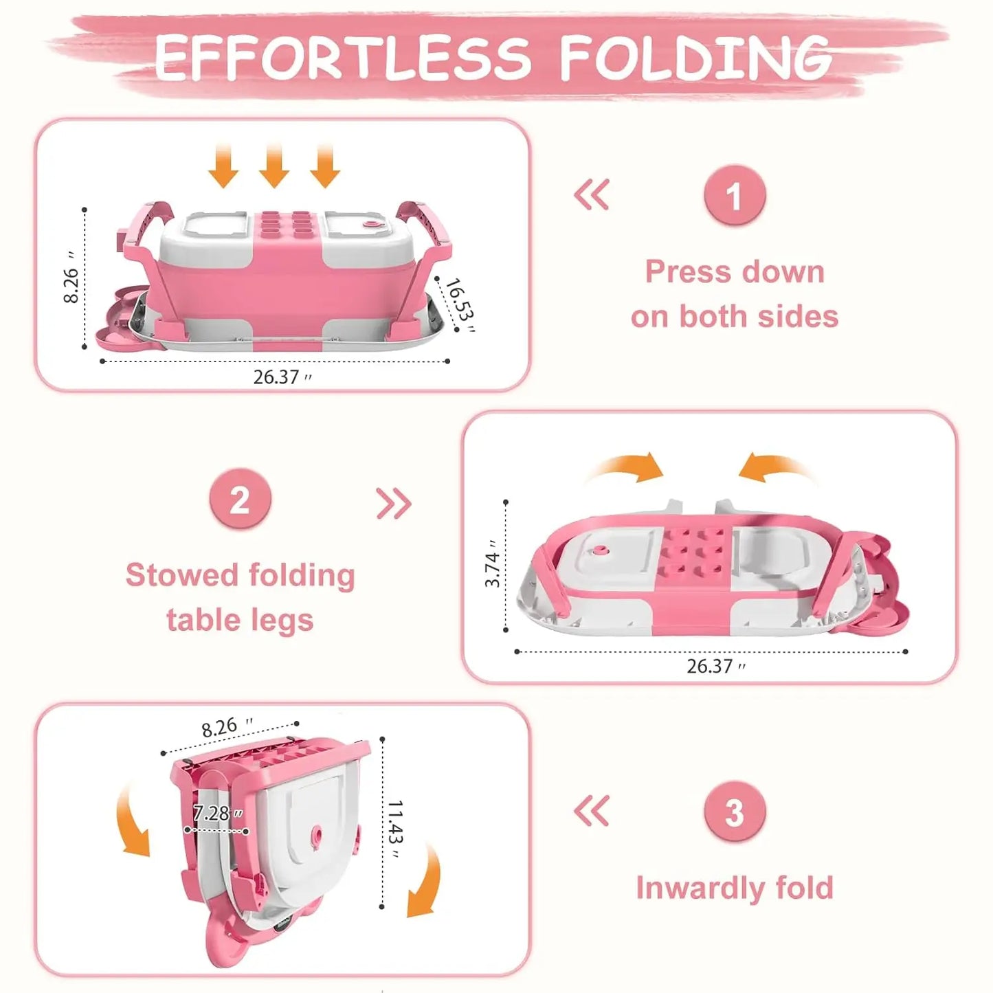 Portable Collapsible Baby Bathtub with Thermometer