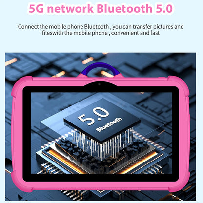 Cartoon Pattern Kids Tablet 7 Inch Quad Core 4GB RAM 64GB ROM Android