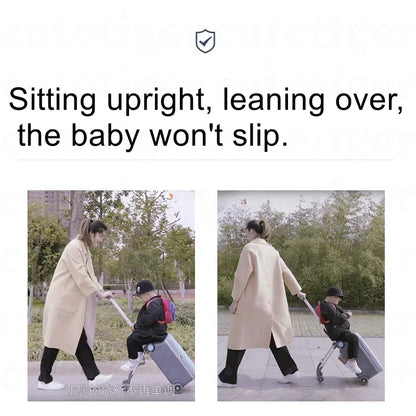 Can boarding suitcase Can sit and ride children's trolley bags lazy slip walker children's travel