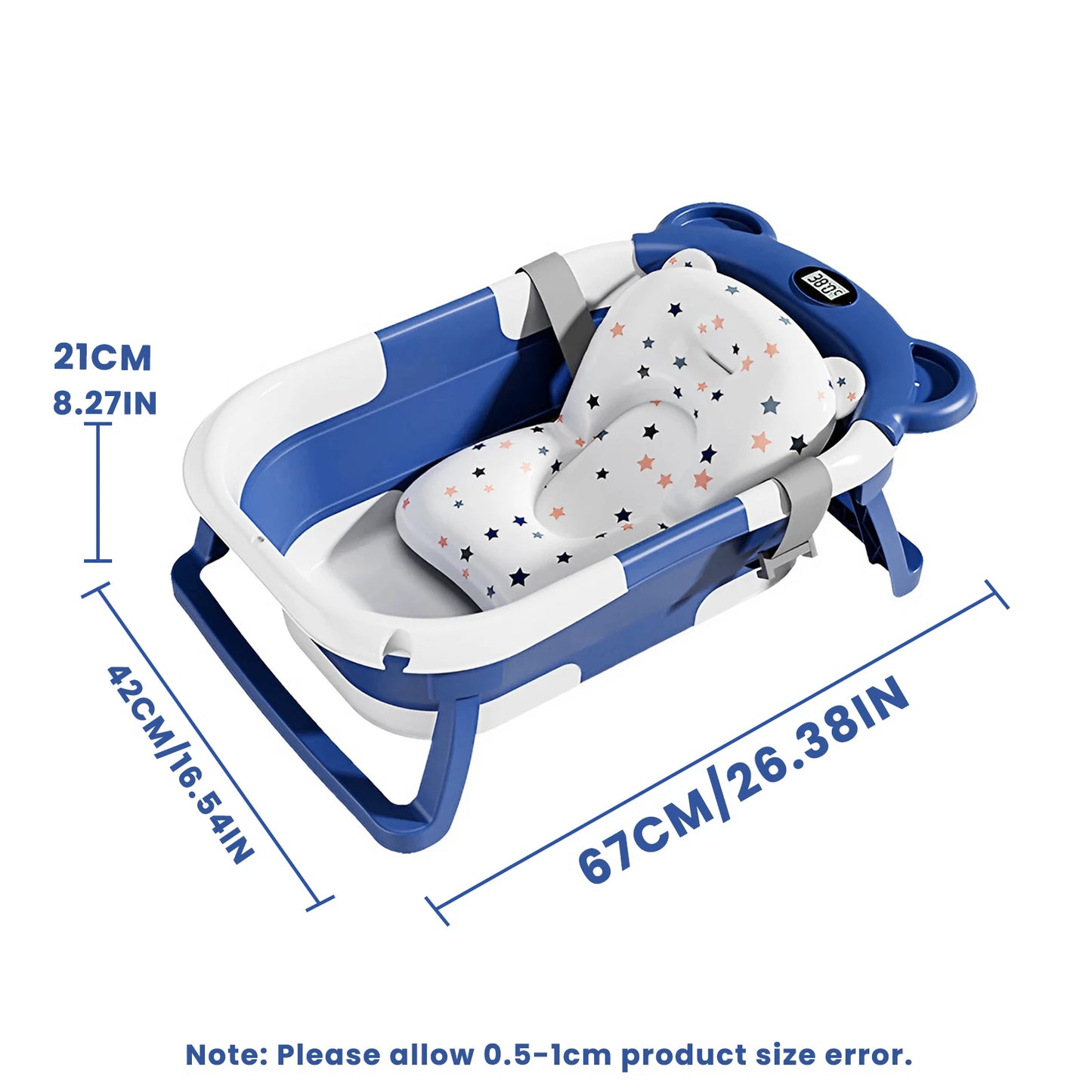 Portable Collapsible Baby Bathtub with Thermometer