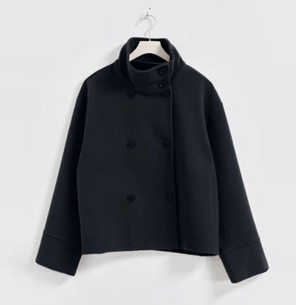 Women's Stand Collar Wool-Blend Coat