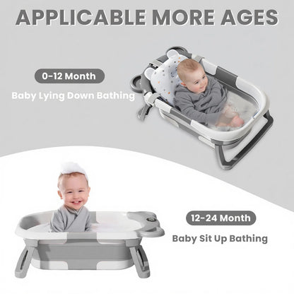 Portable Collapsible Baby Bathtub with Thermometer