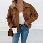 Women's Open-Front Coat | Y2K Elegant Style with Turn-Down Collar & Loose Fit