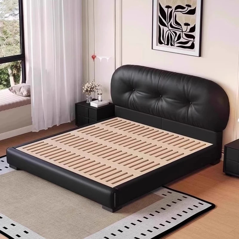 Modern Storage Bed | Cream-Colored Minimalist Design