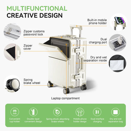 AIWEIN Aluminium Frame Suitcase PC Hard Shell