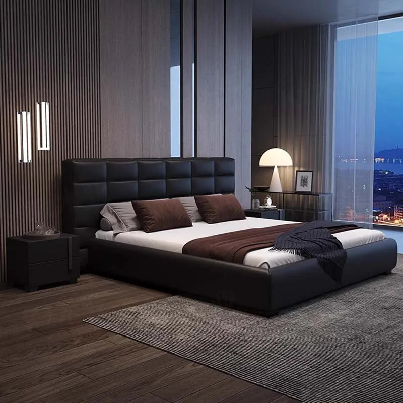 Modern Minimalist Queen Size Bed Frame with Storage