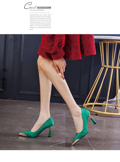 ZLAH Women's 'Metallic Edge' Pointed-Toe Pump