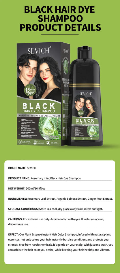 Rosemary Black Hair Dye Shampoo 500ml