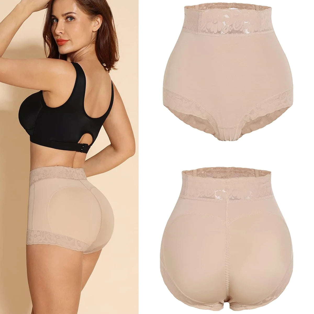 High-Waist Shaping  Tummy Butt Lift Control Shorts