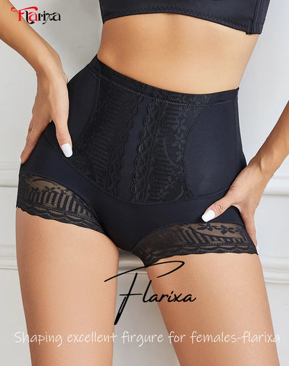 High Waist Lace Flat Belly Shorts For Women