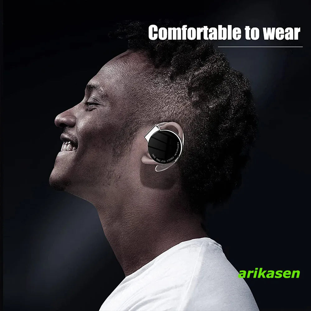 Open Ear Headphones TWS Wireless Bluetooth Earphones Noise Cancelling Microphones Headsets with Lights for Night Runnning Sport