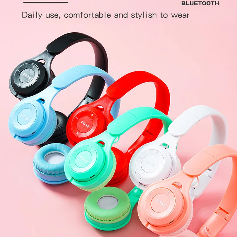 Foldable Kids Headphones - Wireless Bluetooth Over-Ear for Music & Gaming